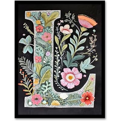 Artery8 Letter L Watercolour Wildflowers Colourful Nature Floral Word Art For Her Birthday Mum Wife Woman Friend Artwork Framed Wall Art Print 18X24 Inch Artery8 Letter L Watercolour Wildflowers Colourful Nature Floral Word Art For Her Birthday Mum Wife Woman Friend Artwork Framed Wall Art Print 18X24 Inch