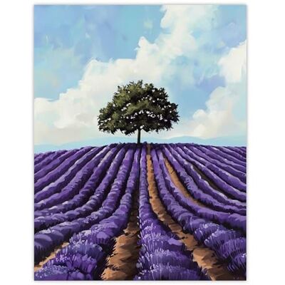 Artery8 Lone Tree Lavender Fields Painting Purple Nature Living Room Large Wall Art Poster Print Thick Paper 18X24 Inch Artery8 Lone Tree Lavender Fields Painting Purple Nature Living Room Large Wall Art Poster Print Thick Paper 18X24 Inch