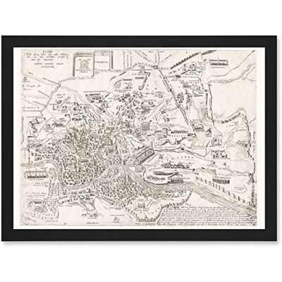 Artery8 - Map Ligorio 16thC Rome City Plan - Framed Print Artery8 - Map Ligorio 16thC Rome City Plan - Framed Print