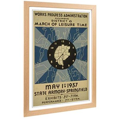 Big Box Art Framed Print of Vintage WPA Poster March of Leisure Time Design Wall Art Picture Home Decor for Kitchen, Living Room, Bedroom, Hallway, Oak, A2 / 24.5x18 Inch / 62x45cm Big Box Art Framed Print of Vintage WPA Poster March of Leisure Time Design Wall Art Picture Home Decor for Kitchen, Living Room, Bedroom, Hallway, Oak, A2 / 24.5x18 Inch / 62x45cm