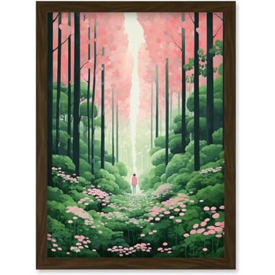 Artery8 Mount Yoshino Cherry Blossom Tree Forest Bright Artwork Baby Pink Green Walk in Nature Trail Artwork Framed Wall Art Print A4 Artery8 Mount Yoshino Cherry Blossom Tree Forest Bright Artwork Baby Pink Green Walk in Nature Trail Artwork Framed Wall Art Print A4