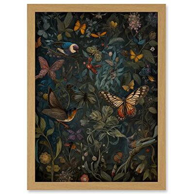 Artery8 William Morris Style Plants Birds and Butterflies Artwork Framed A3 Wall Art Print Artery8 William Morris Style Plants Birds and Butterflies Artwork Framed A3 Wall Art Print