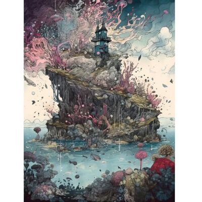 Artery8 Fantasy World Coastal Island Landscape Nymph House Magical Marine Life Flying Fish Seaweed Cloud Large Wall Art Poster Print Thick Paper 18X24 Inch Artery8 Fantasy World Coastal Island Landscape Nymph House Magical Marine Life Flying Fish Seaweed Cloud Large Wall Art Poster Print Thick Paper 18X24 Inch