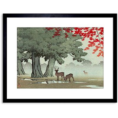Wee Blue Coo PAINTING NATURE JAPAN TREE DEER JAPAN KAWASE HASUI FRAMED PRINT F97X4229 Wee Blue Coo PAINTING NATURE JAPAN TREE DEER JAPAN KAWASE HASUI FRAMED PRINT F97X4229