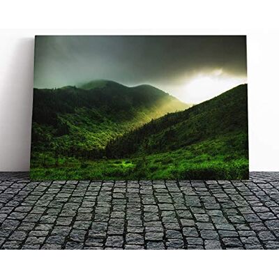 Big Box Art Landscape Light Over Mountains Canvas Print Gallery Wrapped 30mm Frame Wall Art 20x14 inches Ready to Hang Modern Landscape Picture Living Room Bedroom Lounge Office Big Box Art Landscape Light Over Mountains Canvas Print Gallery Wrapped 30mm Frame Wall Art 20x14 inches Ready to Hang Modern Landscape Picture Living Room Bedroom Lounge Office