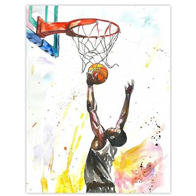 Artery8 Basketball Player Jump Hoop Sport Watercolour Kids Bedroom Nursery Large Wall Art Poster Print Thick Paper 18X24 Inch Artery8 Basketball Player Jump Hoop Sport Watercolour Kids Bedroom Nursery Large Wall Art Poster Print Thick Paper 18X24 Inch