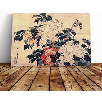 Big Box Art Wall Hokusai Peonies and Butterfly Japanese Oriental Art Canvas Print Gallery Wrapped 30mm Frame Wall Art 30x20 inches Ready to Hang Asian Animals Picture Living Room Bedroom Lounge Office Big Box Art Wall Hokusai Peonies and Butterfly Japanese Oriental Art Canvas Print Gallery Wrapped 30mm Frame Wall Art 30x20 inches Ready to Hang Asian Animals Picture Living Room Bedroom Lounge Office