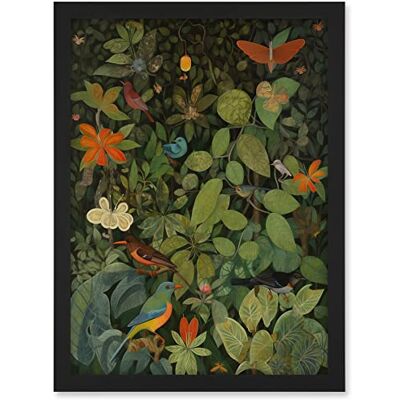 Artery8 Audubon Style Birds and Insects in Jungle Artwork Framed A3 Wall Art Print Artery8 Audubon Style Birds and Insects in Jungle Artwork Framed A3 Wall Art Print