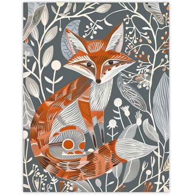 Artery8 Woodland Fox Folk Art Grey Rustic Wildflowers Living Room Unframed Wall Art Print Poster Home Decor Premium Artery8 Woodland Fox Folk Art Grey Rustic Wildflowers Living Room Unframed Wall Art Print Poster Home Decor Premium