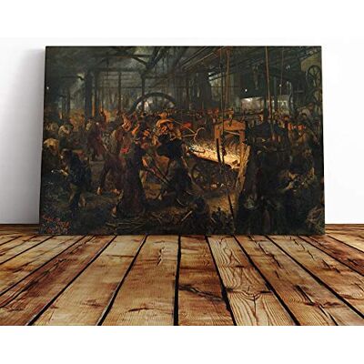 Big Box Art Adolph Menzel The Iron Rolling Mill Canvas Print Gallery Wrapped 30mm Frame Wall Art 20x14 inches Ready to Hang Modern Picture Living Room Bedroom Lounge Office Big Box Art Adolph Menzel The Iron Rolling Mill Canvas Print Gallery Wrapped 30mm Frame Wall Art 20x14 inches Ready to Hang Modern Picture Living Room Bedroom Lounge Office