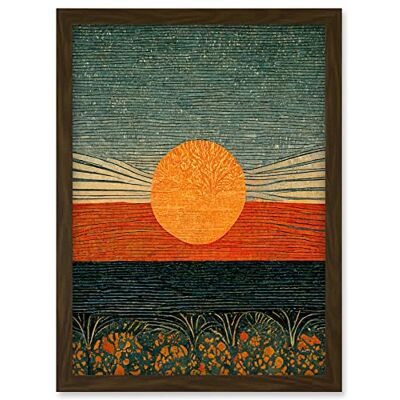 Doppelganger33 LTD William Morris Style Sunrise Over Sea Abstract Artwork Framed A3 Wall Art Print Doppelganger33 LTD William Morris Style Sunrise Over Sea Abstract Artwork Framed A3 Wall Art Print