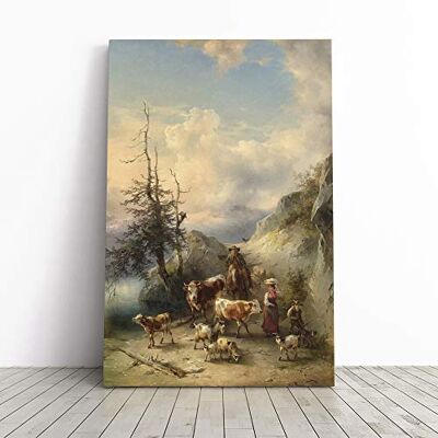 Big Box Art Canvas Print Wall Art Friedrich Gauermann Animals and Landscape Mounted & Stretched Box Frame Picture Home Decor for Kitchen, Living Room, Bedroom, Hallway, Multi-Colour, 20x14 Inch Big Box Art Canvas Print Wall Art Friedrich Gauermann Animals and Landscape Mounted & Stretched Box Frame Picture Home Decor for Kitchen, Living Room, Bedroom, Hallway, Multi-Colour, 20x14 Inch