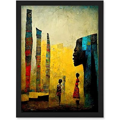 Doppelganger33 LTD African Art Modern Bright Abstract Artwork Framed A3 Wall Art Print Doppelganger33 LTD African Art Modern Bright Abstract Artwork Framed A3 Wall Art Print