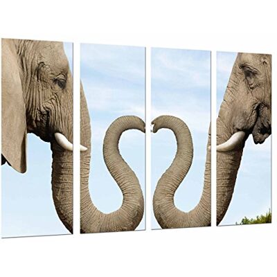 DKORARTE Original animal, pareja elefantes, corazon trompas - Decorative Wall Art DKORARTE Original animal, pareja elefantes, corazon trompas - Decorative Wall Art