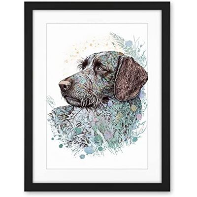 Artery8 German Wirehead Pointer Dog Nature Spirit Animal Modern Multicoloured Illustration Artwork Framed Wall Art Print 18X24 Inch Artery8 German Wirehead Pointer Dog Nature Spirit Animal Modern Multicoloured Illustration Artwork Framed Wall Art Print 18X24 Inch