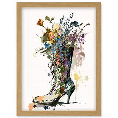 Artery8 - Spring Wildflower Bouquet Artwork - A4 - Framed Wall Art Artery8 - Spring Wildflower Bouquet Artwork - A4 - Framed Wall Art