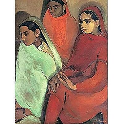 Fine Art Prints Sher-Gil Group Three Girls Painting Art Print Canvas Premium Wall Decor Poster Mural Fine Art Prints Sher-Gil Group Three Girls Painting Art Print Canvas Premium Wall Decor Poster Mural