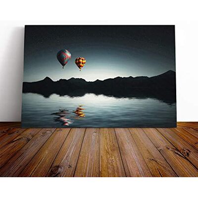Big Box Art Canvas Print Wall Art Landscape Lake Hot Air Balloon (2) Mounted & Stretched Box Frame Picture Home Decor for Kitchen, Living Room, Bedroom, Hallway, Multi-Colour, 20x14 Inch Big Box Art Canvas Print Wall Art Landscape Lake Hot Air Balloon (2) Mounted & Stretched Box Frame Picture Home Decor for Kitchen, Living Room, Bedroom, Hallway, Multi-Colour, 20x14 Inch