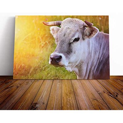 Big Box Art Cow in The Meadow (6) Canvas Print Gallery Wrapped 30mm Frame Wall Art 20x14 inches Ready to Hang Modern Animals Picture Living Room Bedroom Lounge Office Big Box Art Cow in The Meadow (6) Canvas Print Gallery Wrapped 30mm Frame Wall Art 20x14 inches Ready to Hang Modern Animals Picture Living Room Bedroom Lounge Office