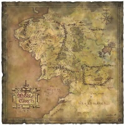 Weta Workshop Lord of the Rings Art Print Parchment Map of Middle-Earth 59 x 30 cm Weta Workshop Lord of the Rings Art Print Parchment Map of Middle-Earth 59 x 30 cm