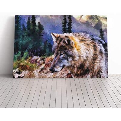 Big Box Art Wall Abstract Wolf Art (3) Canvas Print Gallery Wrapped 30mm Frame Wall Art 20x14 inches Ready to Hang Abstract Animals Picture Living Room Bedroom Lounge Office Big Box Art Wall Abstract Wolf Art (3) Canvas Print Gallery Wrapped 30mm Frame Wall Art 20x14 inches Ready to Hang Abstract Animals Picture Living Room Bedroom Lounge Office