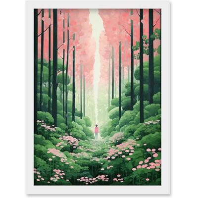 Artery8 Mount Yoshino Cherry Blossom Tree Forest Bright Artwork Baby Pink Green Walk in Nature Trail Artwork Framed Wall Art Print A4 Artery8 Mount Yoshino Cherry Blossom Tree Forest Bright Artwork Baby Pink Green Walk in Nature Trail Artwork Framed Wall Art Print A4