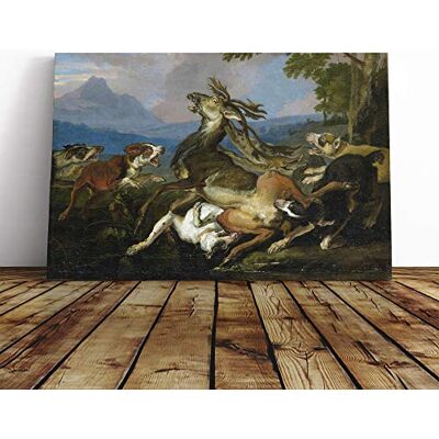 Big Box Art Abraham Hondius The Deer Hunt Canvas Print Gallery Wrapped 30mm Frame Wall Art 30x20 inches Ready to Hang Modern Animals Picture Living Room Bedroom Lounge Office Big Box Art Abraham Hondius The Deer Hunt Canvas Print Gallery Wrapped 30mm Frame Wall Art 30x20 inches Ready to Hang Modern Animals Picture Living Room Bedroom Lounge Office