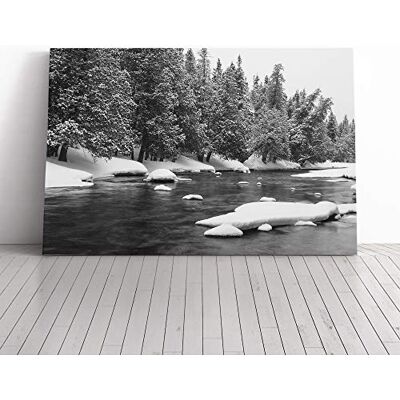 Big Box Art Landscape Frozen Forest and Lake Canvas Print Gallery Wrapped 30mm Frame Wall Art 20x14 inches Ready to Hang Modern Landscape Picture Living Room Bedroom Lounge Office Big Box Art Landscape Frozen Forest and Lake Canvas Print Gallery Wrapped 30mm Frame Wall Art 20x14 inches Ready to Hang Modern Landscape Picture Living Room Bedroom Lounge Office