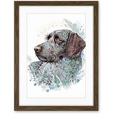 Artery8 German Wirehead Pointer Dog Nature Spirit Animal Modern Multicoloured Illustration Artwork Framed Wall Art Print 18X24 Inch Artery8 German Wirehead Pointer Dog Nature Spirit Animal Modern Multicoloured Illustration Artwork Framed Wall Art Print 18X24 Inch