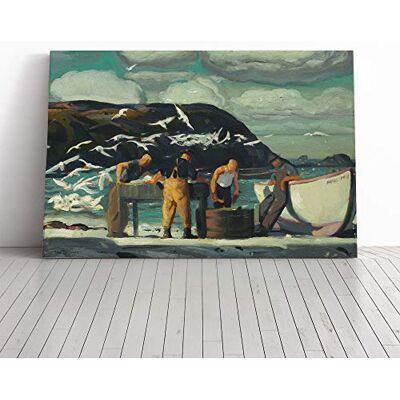 Big Box Art George Bellows Cleaning Fish Canvas Print Gallery Wrapped 30mm Frame Wall Art 20x14 inches Ready to Hang Modern Animals Picture Living Room Bedroom Lounge Office Big Box Art George Bellows Cleaning Fish Canvas Print Gallery Wrapped 30mm Frame Wall Art 20x14 inches Ready to Hang Modern Animals Picture Living Room Bedroom Lounge Office
