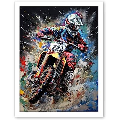 Artery8 Motocross Race Action Shot Extreme Sport Painting Artwork Framed Wall Art Print 18X24 Inch Artery8 Motocross Race Action Shot Extreme Sport Painting Artwork Framed Wall Art Print 18X24 Inch