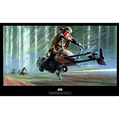 Komar Wall Picture Star Wars Classic RMQ Endor Speeder Children's Room Decoration Art Print Without Frame Available in 3 Sizes, Colourful, WB138-70x50 Komar Wall Picture Star Wars Classic RMQ Endor Speeder Children's Room Decoration Art Print Without Frame Available in 3 Sizes, Colourful, WB138-70x50