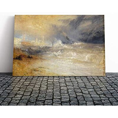 Big Box Art Joseph William Turner Waves Breaking Against The Lee Shore Canvas Print Gallery Wrapped 30mm Frame Wall Art 30x20 inches Ready to Hang Coastal Seascape Picture Living Room Lounge Office Big Box Art Joseph William Turner Waves Breaking Against The Lee Shore Canvas Print Gallery Wrapped 30mm Frame Wall Art 30x20 inches Ready to Hang Coastal Seascape Picture Living Room Lounge Office