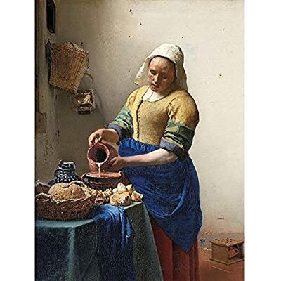 Artery8 Vermeer The Milkmaid Woman Kitchen Painting Art Print Canvas Premium Wall Decor Poster Mural Artery8 Vermeer The Milkmaid Woman Kitchen Painting Art Print Canvas Premium Wall Decor Poster Mural