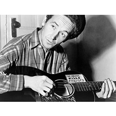 Fine Art Prints Aumuller Portrait Folk Singer Woody Guthrie Kill Fascists Photo Premium Wall Art Canvas Print 18X24 Inch Fine Art Prints Aumuller Portrait Folk Singer Woody Guthrie Kill Fascists Photo Premium Wall Art Canvas Print 18X24 Inch