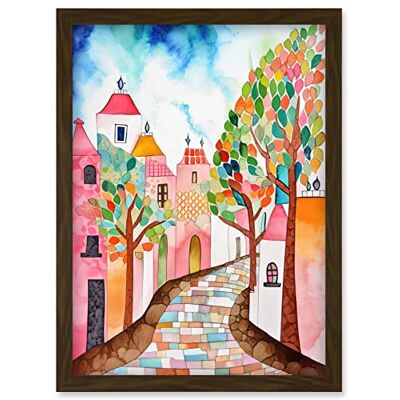 Artery8 - Cobblestone Street In Spring - Brown Artery8 - Cobblestone Street In Spring - Brown