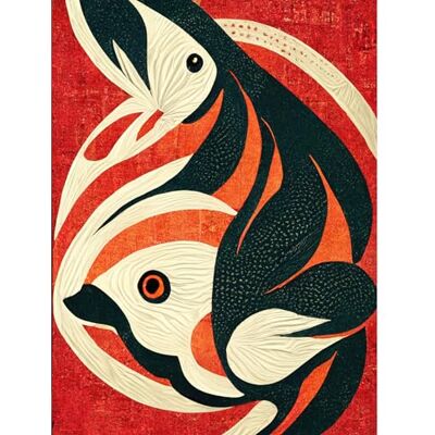 Doppelganger33 LTD Abstract Stylised Japanese Koi Carp Fish Painting Large Wall Art Poster Print Thick Paper 18X24 Inch Doppelganger33 LTD Abstract Stylised Japanese Koi Carp Fish Painting Large Wall Art Poster Print Thick Paper 18X24 Inch