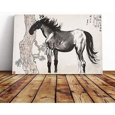Big Box Art Jin Nong Horse Oriental Canvas Print Gallery Wrapped 30mm Frame Wall Art 20x14 inches Ready to Hang Modern Animals Picture Living Room Bedroom Lounge Office Big Box Art Jin Nong Horse Oriental Canvas Print Gallery Wrapped 30mm Frame Wall Art 20x14 inches Ready to Hang Modern Animals Picture Living Room Bedroom Lounge Office