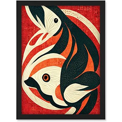 Doppelganger33 LTD Abstract Stylised Japanese Koi Carp Fish Painting Artwork Framed A3 Wall Art Print Doppelganger33 LTD Abstract Stylised Japanese Koi Carp Fish Painting Artwork Framed A3 Wall Art Print
