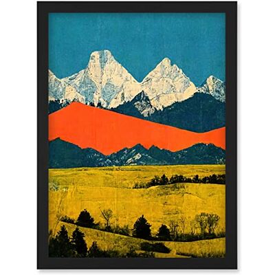 Artery8 - Winter Mountains Papercut - Blue - Wall Art Print Artery8 - Winter Mountains Papercut - Blue - Wall Art Print