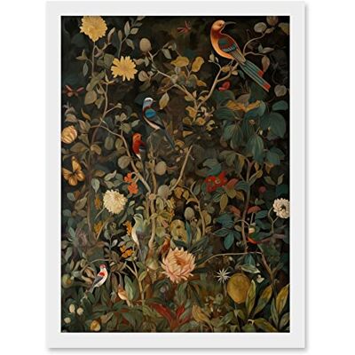 Artery8 Audubon Style Birds in Spring Flower Field Modern Artwork Framed A3 Wall Art Print Artery8 Audubon Style Birds in Spring Flower Field Modern Artwork Framed A3 Wall Art Print