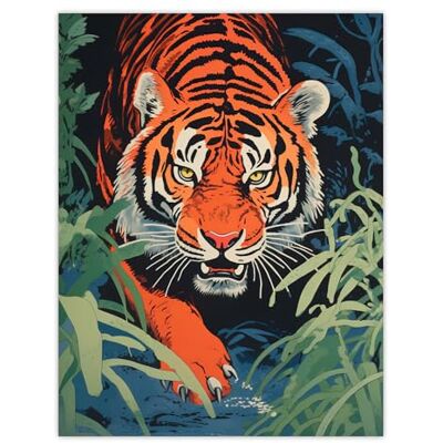 Artery8 Jungle Tiger Prowling Stalking Pouncing Animal Nature Artwork Painting Large Wall Art Poster Print Thick Paper 18X24 Inch Artery8 Jungle Tiger Prowling Stalking Pouncing Animal Nature Artwork Painting Large Wall Art Poster Print Thick Paper 18X24 Inch