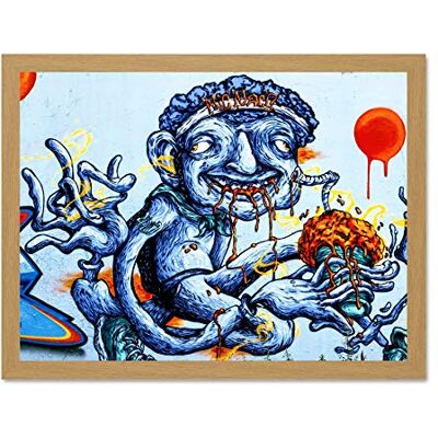 Fine Art Prints Graffiti Weird Guy Eating Large Framed Art Print Poster Wall Decor 18x24 inch Fine Art Prints Graffiti Weird Guy Eating Large Framed Art Print Poster Wall Decor 18x24 inch
