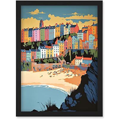 Artery8 - Tenby Castle Beach Wales - A4 - Wall Art Print Artery8 - Tenby Castle Beach Wales - A4 - Wall Art Print