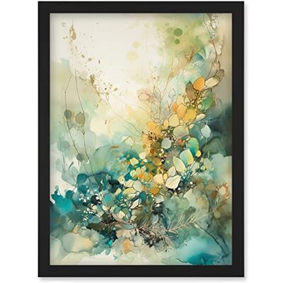 Artery8 - Wild Plant Flora - Teal Blue Orange - Wall Art Print Artery8 - Wild Plant Flora - Teal Blue Orange - Wall Art Print