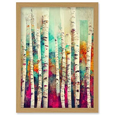 Artery8 - Abstract Birch Tree Forest - A4 - Framed - Wall Art Artery8 - Abstract Birch Tree Forest - A4 - Framed - Wall Art