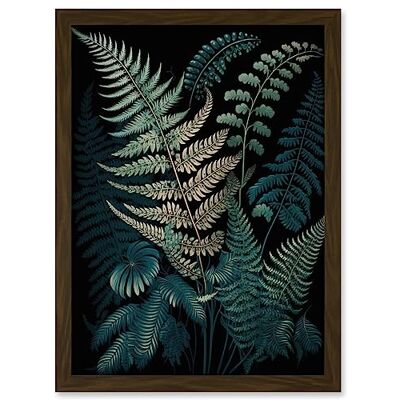 Artery8 - Fern Frond Detailed Botanical Illustration - Brown - A4 - Wall Art Artery8 - Fern Frond Detailed Botanical Illustration - Brown - A4 - Wall Art