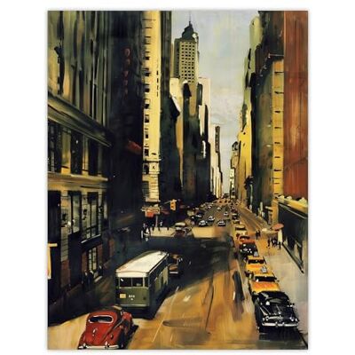 Artery8 5th Avenue 1950s Painting Vintage Cars New York Living Room Large Wall Art Poster Print Thick Paper 18X24 Inch Artery8 5th Avenue 1950s Painting Vintage Cars New York Living Room Large Wall Art Poster Print Thick Paper 18X24 Inch