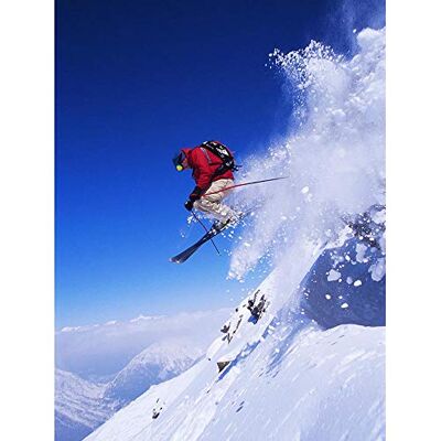 Wee Blue Coo Skier Ski Jumping Snow Sport Sky Art Print Poster Wall Decor 12X16 Inch Wee Blue Coo Skier Ski Jumping Snow Sport Sky Art Print Poster Wall Decor 12X16 Inch