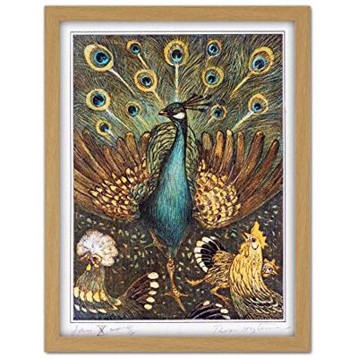 Artery8 Hoytema Peacock Chickens Birds Drawing Artwork Framed Wall Art Print 18X24 Inch Artery8 Hoytema Peacock Chickens Birds Drawing Artwork Framed Wall Art Print 18X24 Inch